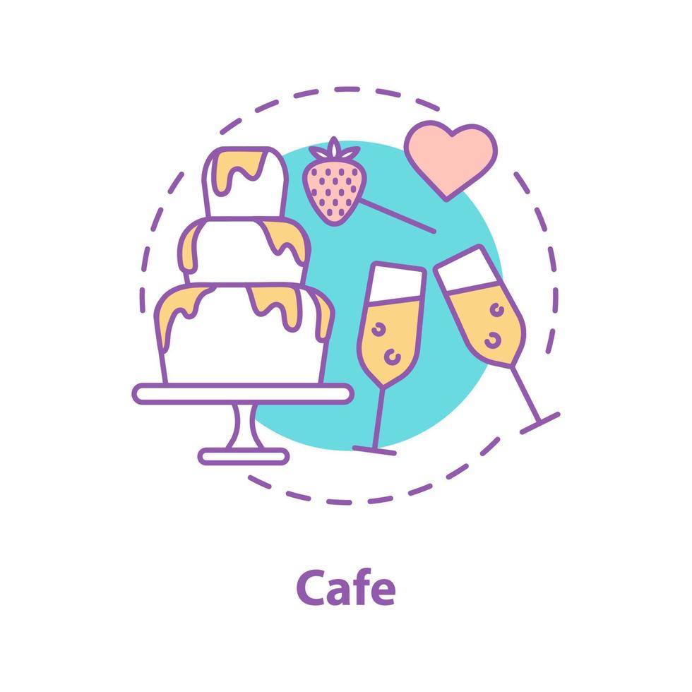 icône de concept de date de café. couple amoureux passe-temps. illustration de fine ligne d'idée de relations amoureuses. dessin de contour isolé de vecteur