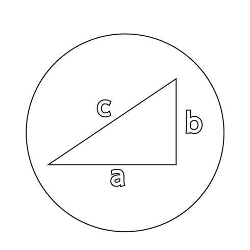Icône du théorème de Pythagore vecteur