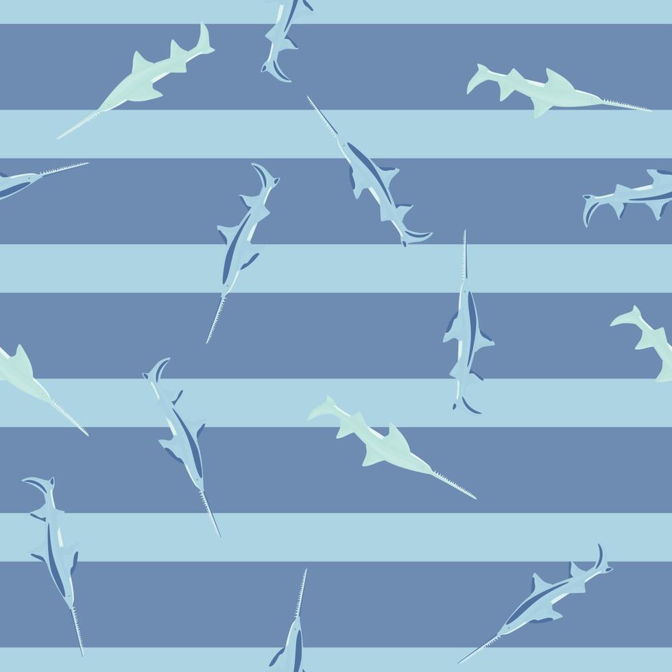 modèle sans couture de requin vu dans un style scandinave. fond d'animaux marins. illustration vectorielle pour enfants textile drôle. vecteur