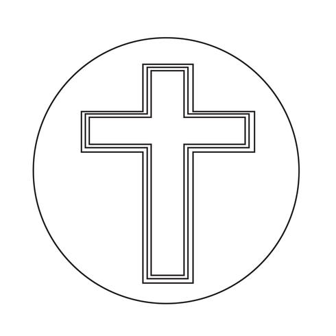 Icône de croix de religion vecteur