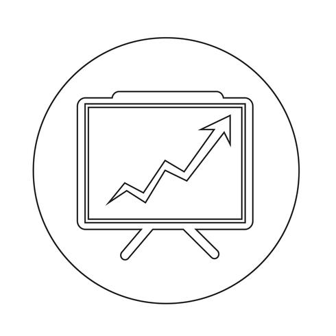 Icône de présentation graphique croissante vecteur