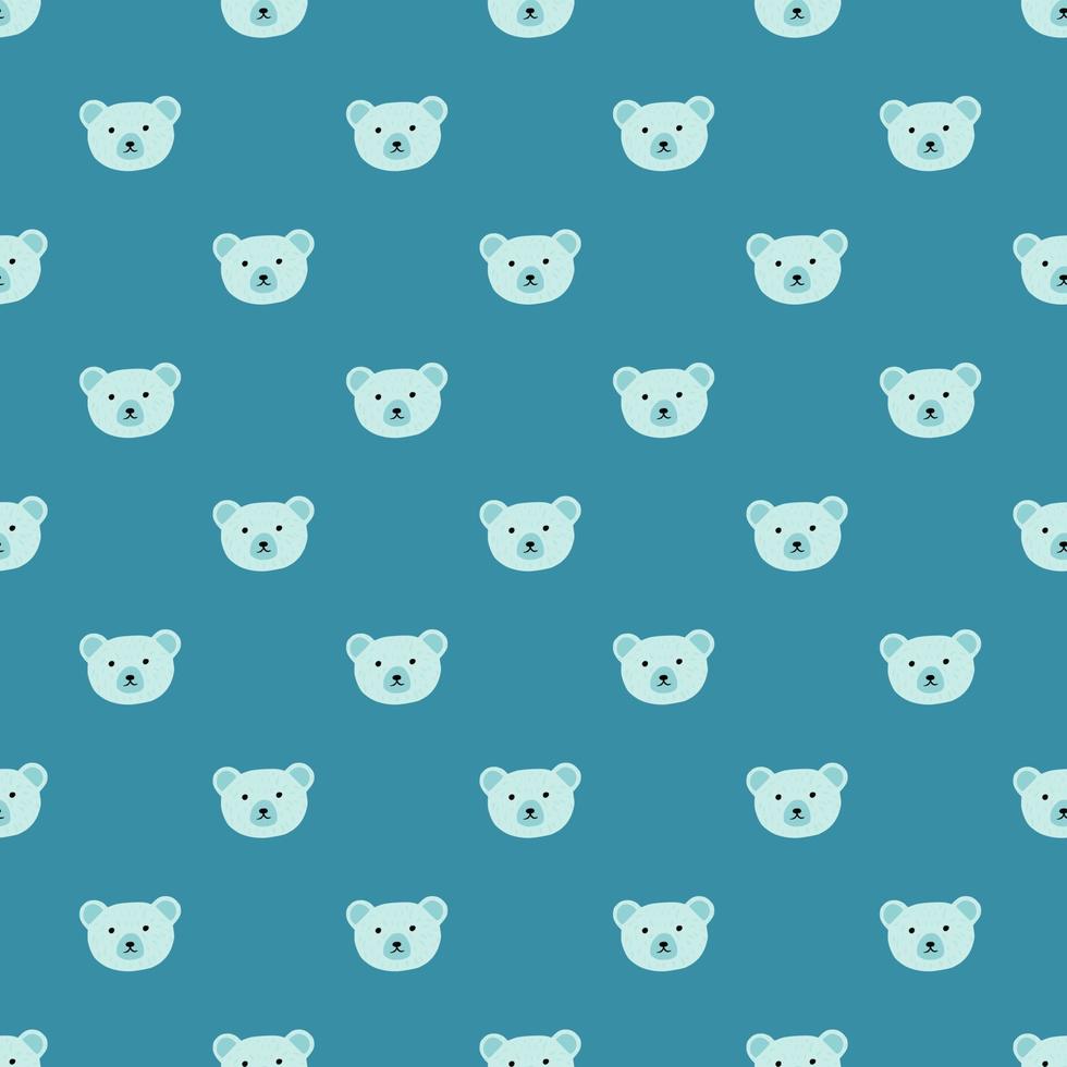 motif d'ours sans couture dans un style à main levée. tête d'animaux sur fond coloré. illustration vectorielle pour le textile. vecteur