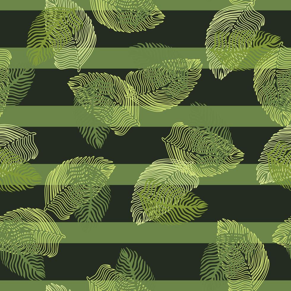 motif harmonieux de feuille de palmier abstrait avec imprimé feuillage dessiné à la main. fond de jungle simple. illustration vectorielle pour les impressions textiles saisonnières. vecteur