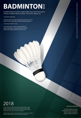 Illustration vectorielle de badminton championnat affiche vecteur