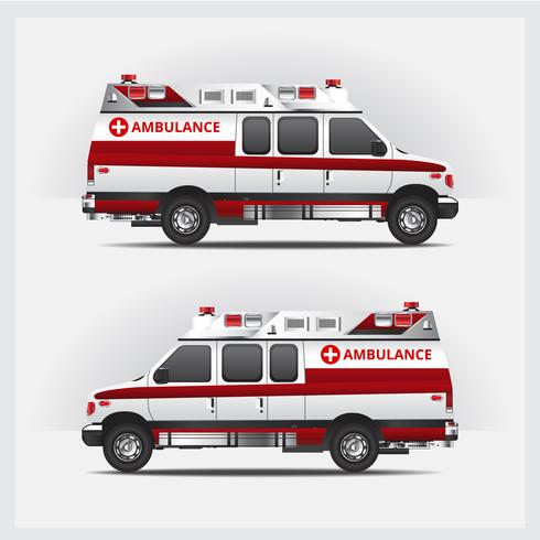 Service d&#39;ambulance isolé Illustration vectorielle vecteur