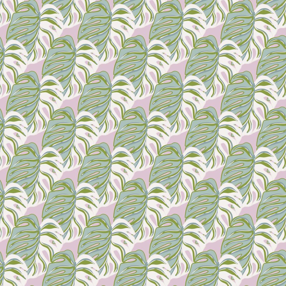 modèle sans couture nature avec des silhouettes de monstère de plomb vert. fond pastel rose. style simple. vecteur