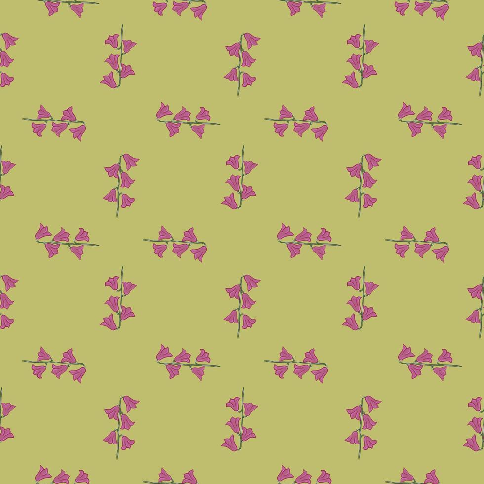 motif abstrait harmonieux de style géométrique avec des formes de fleur de cloche. fond vert pâle. ornement rose. vecteur