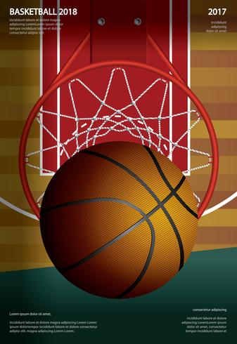 Illustration vectorielle de basket-ball affiche publicité vecteur