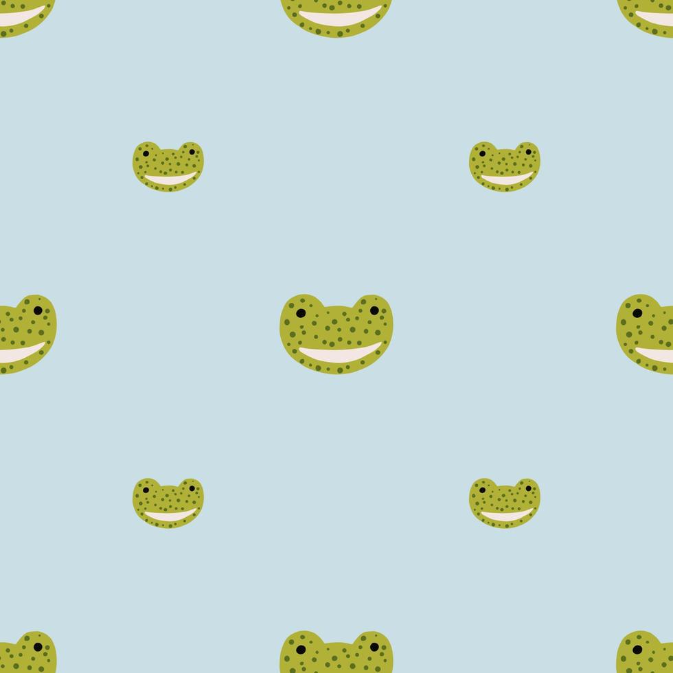 motif grenouille sans couture dans un style à main levée. prédateur de tête sur fond coloré. illustration vectorielle pour le textile. vecteur