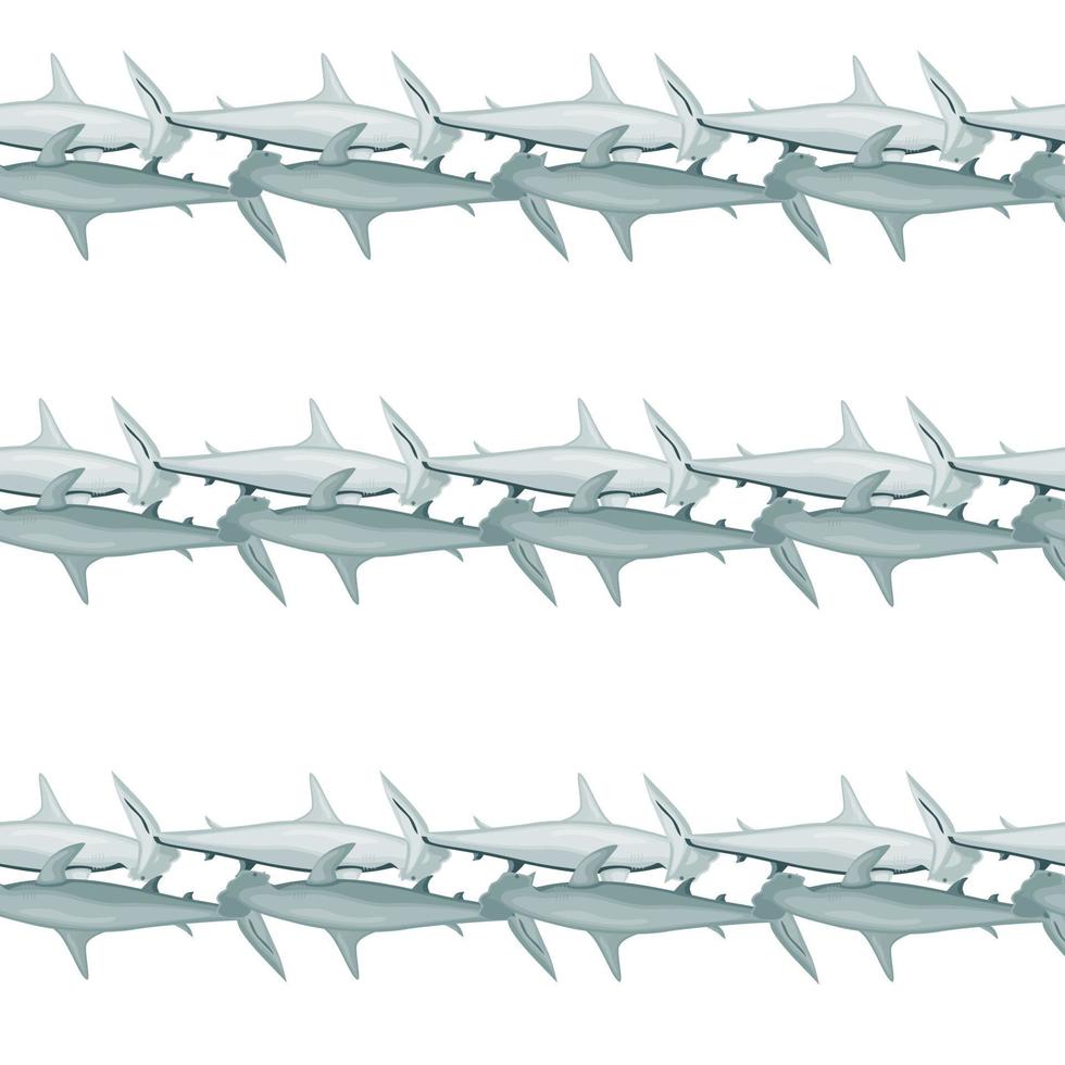 modèle sans couture de requin marteau dans un style scandinave. fond d'animaux marins. illustration vectorielle pour enfants textile drôle. vecteur