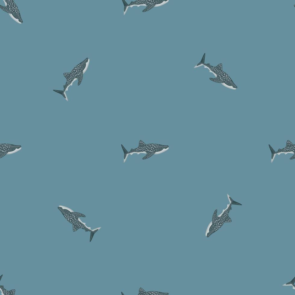 modèle sans couture de requin baleine dans un style scandinave. fond d'animaux marins. illustration vectorielle pour enfants textile drôle. vecteur