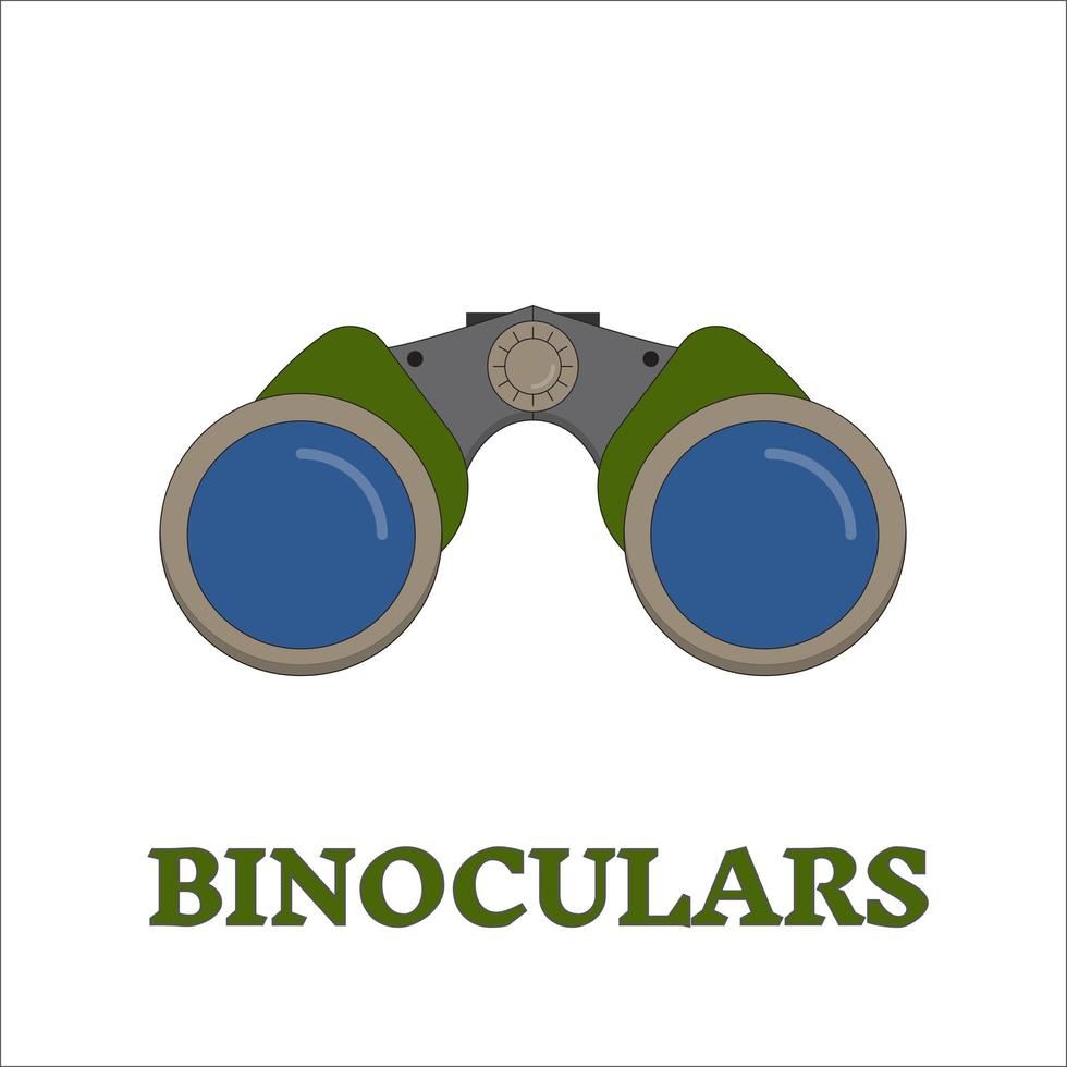 icône de contour binoculaire de voyage d'observation des oiseaux vecteur
