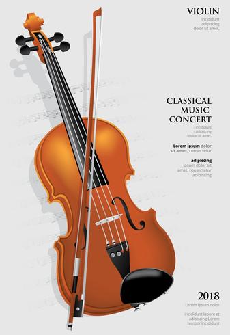 Illustration vectorielle de musique classique concept violon vecteur