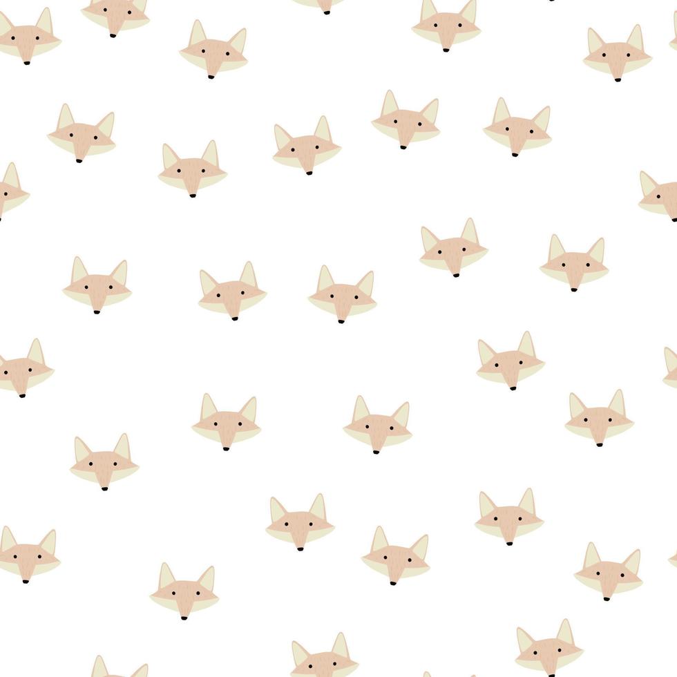 motif de renard sans couture dans un style à main levée. tête d'animaux sur fond coloré. illustration vectorielle pour le textile. vecteur