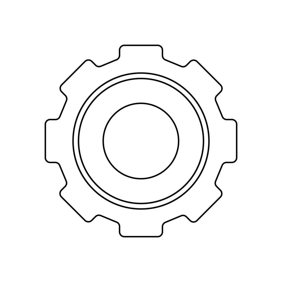 icône d'engrenage de contour. pictogramme de conception plate simple. vecteur