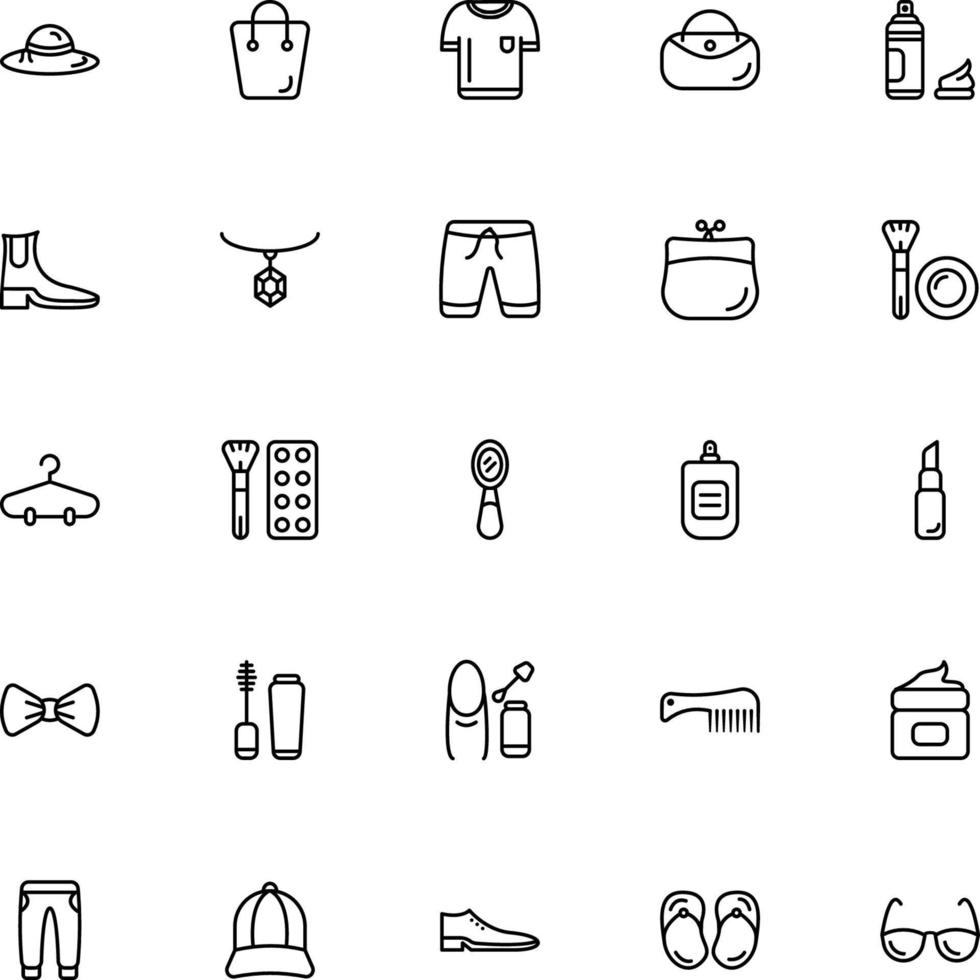 icônes de mode dans le style de ligne à toutes fins parfaites pour la présentation de l'application mobile du site Web vecteur