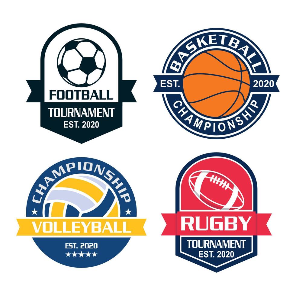 un ensemble de vecteur de tournoi, un ensemble de logo de sport