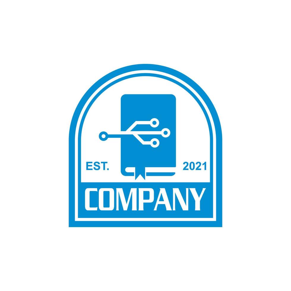 logo de livre numérique, logo de technologie vecteur