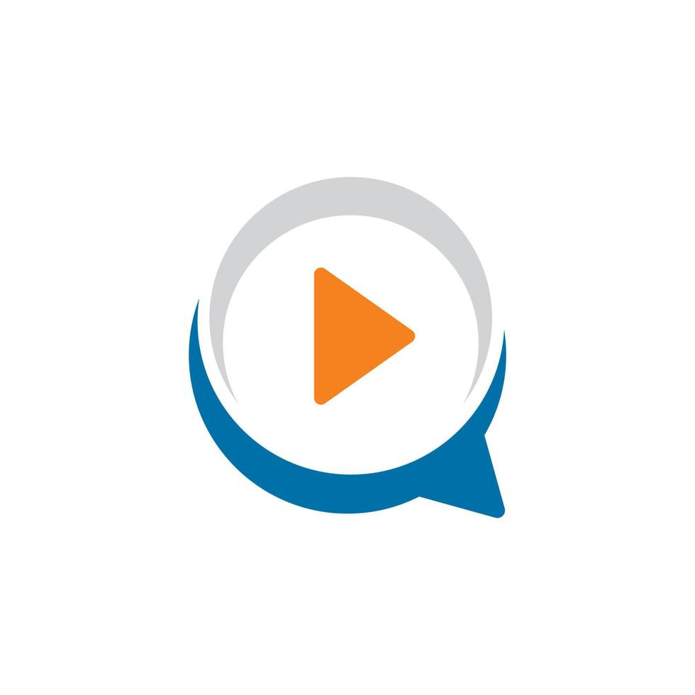 logo de conversation vidéo, logo de technologie vidéo vecteur