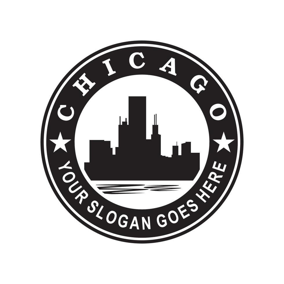 vecteur de silhouette d'horizon de chicago, logo de l'Amérique