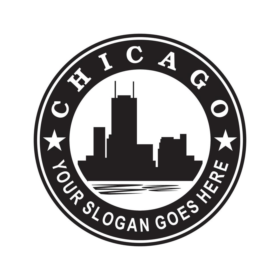 vecteur de silhouette d'horizon de chicago, logo de l'Amérique