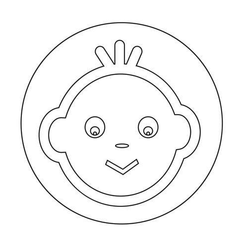 Icône de visage de bébé vecteur