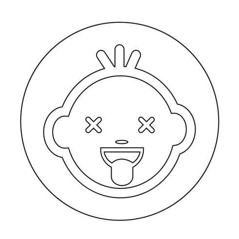 Icône de visage de bébé vecteur