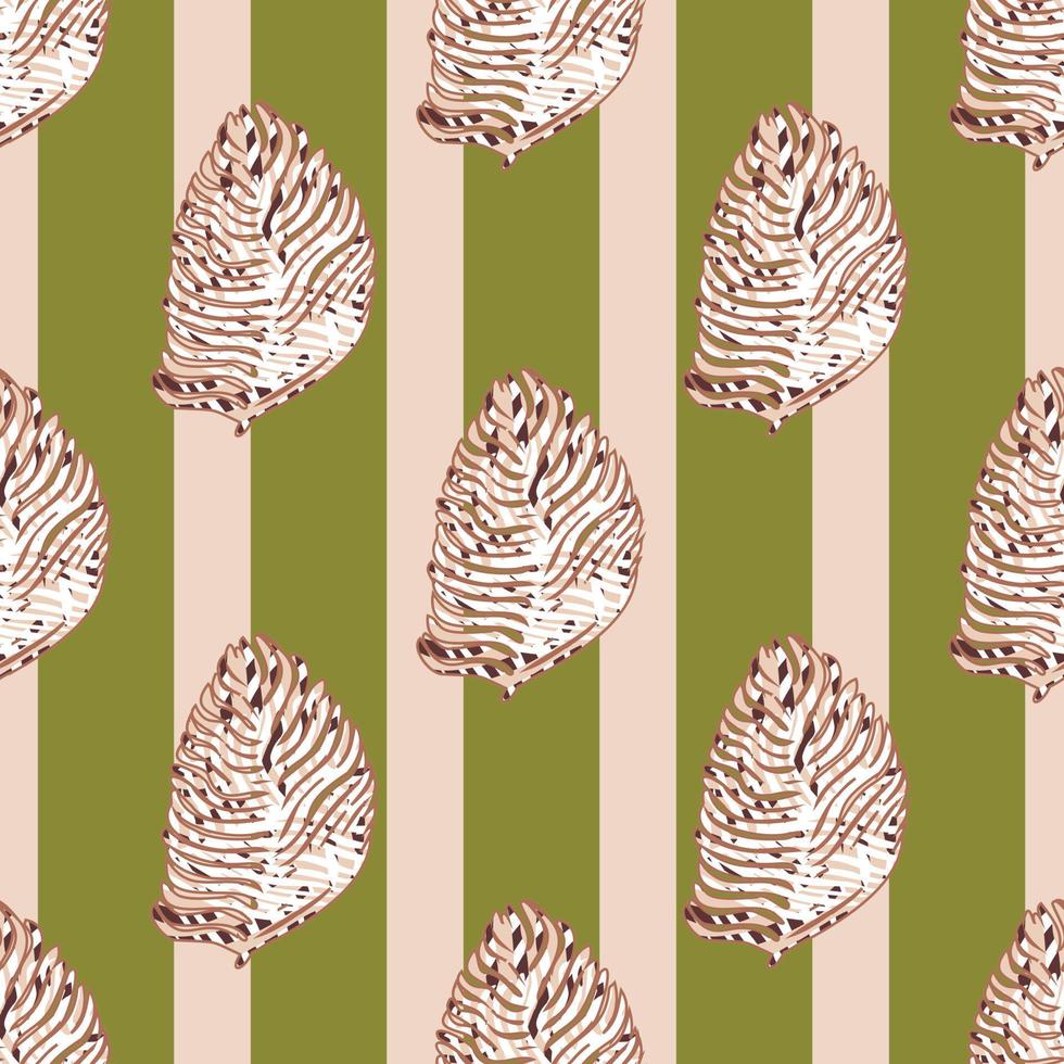 modèle sans couture de feuille de palmier avec imprimé tropical en ligne dessiné à la main. fond de nature moderne. illustration vectorielle pour le textile saisonnier. vecteur