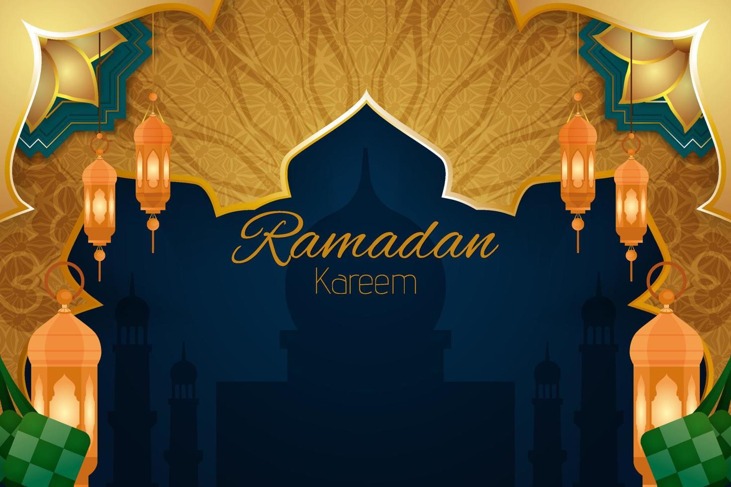 fond islamique ramadan kareem avec élément vecteur