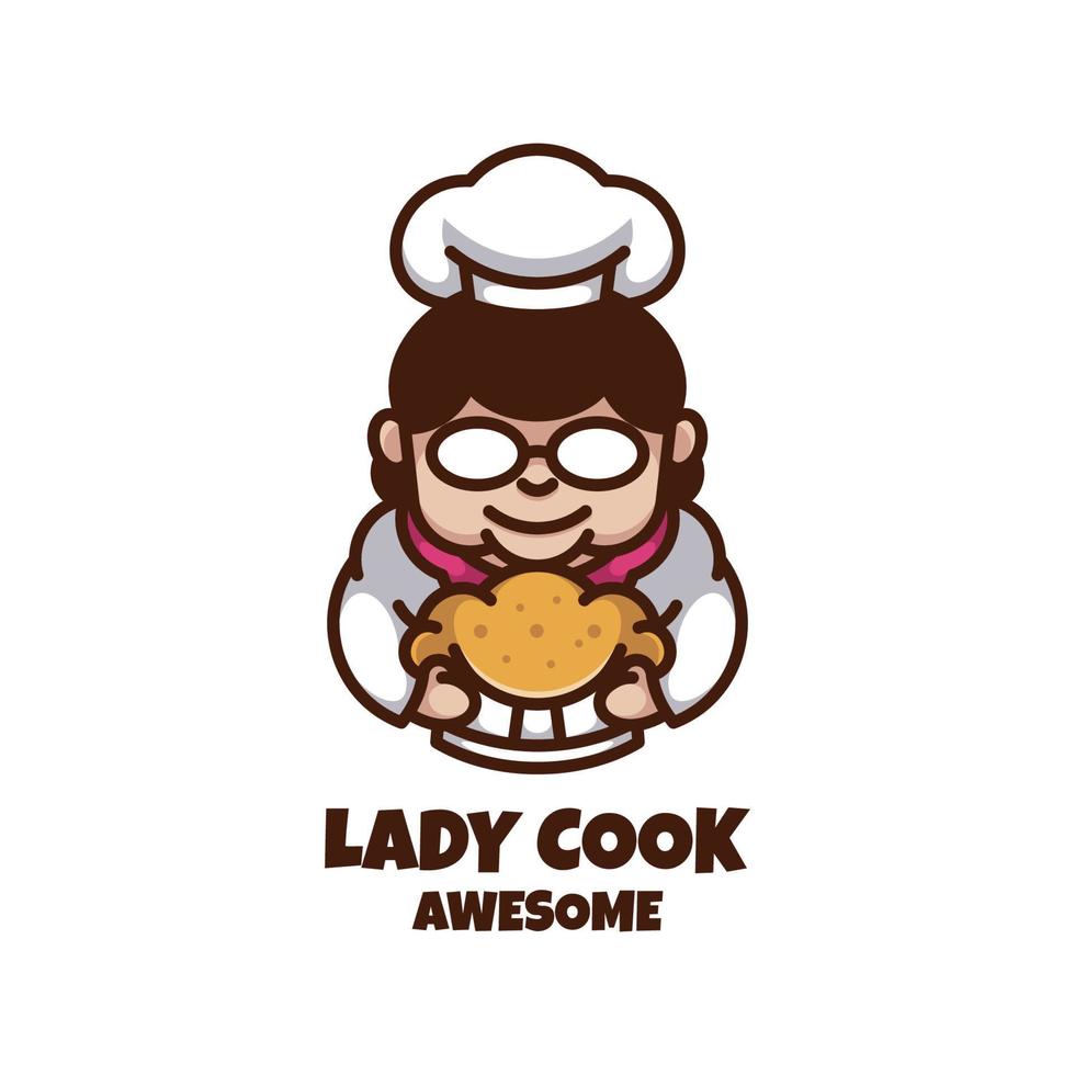 illustration graphique vectoriel de dame cuisinière, bon pour la conception de logo