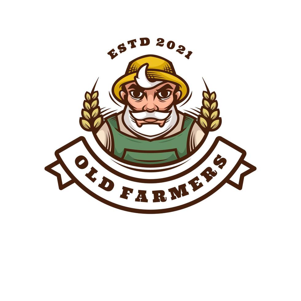 illustration graphique vectoriel du vieux fermier, bon pour la conception de logo