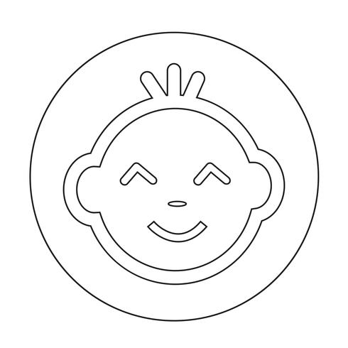 Icône de visage de bébé vecteur