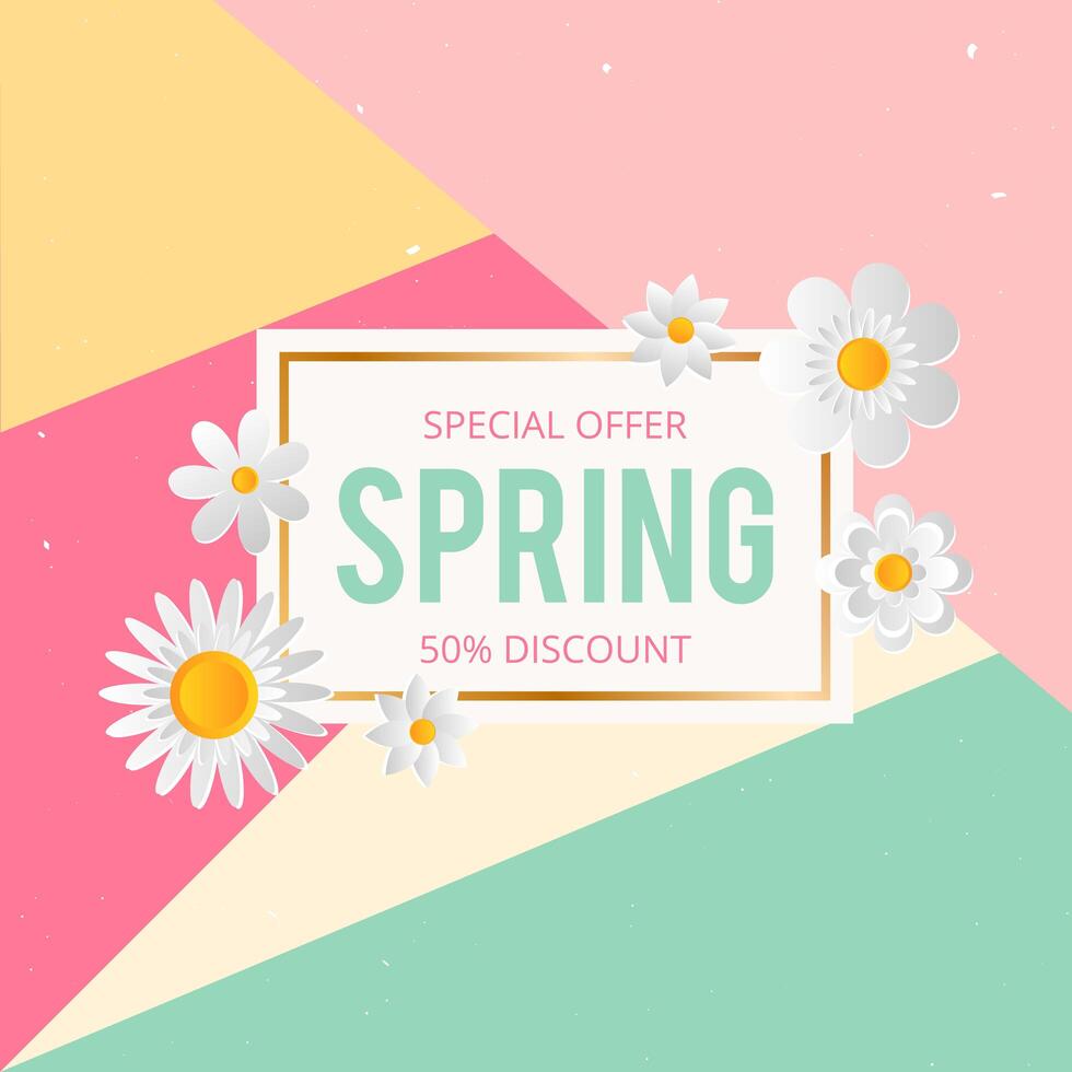 Fond de vente de printemps avec belle fleur colorée. Illustration vectorielle template.banners.Wallpaper.flyers, invitation, affiches, brochure, remise de bon d&#39;achat. vecteur