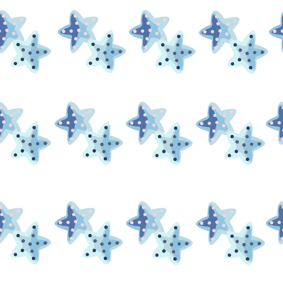 étoile de mer transparente motif isolé sur fond blanc. modèles d'étoiles de mer marines pour le tissu. vecteur
