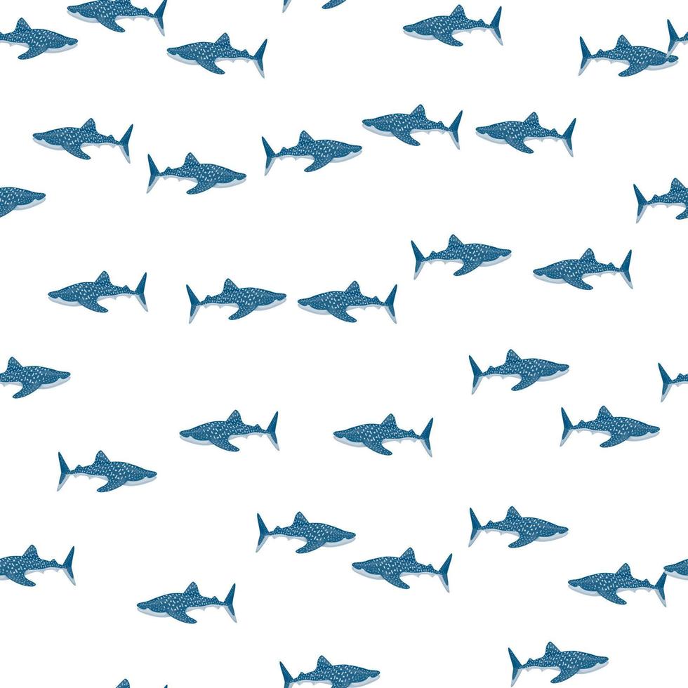 modèle sans couture de requin baleine dans un style scandinave. fond d'animaux marins. illustration vectorielle pour enfants textile drôle. vecteur