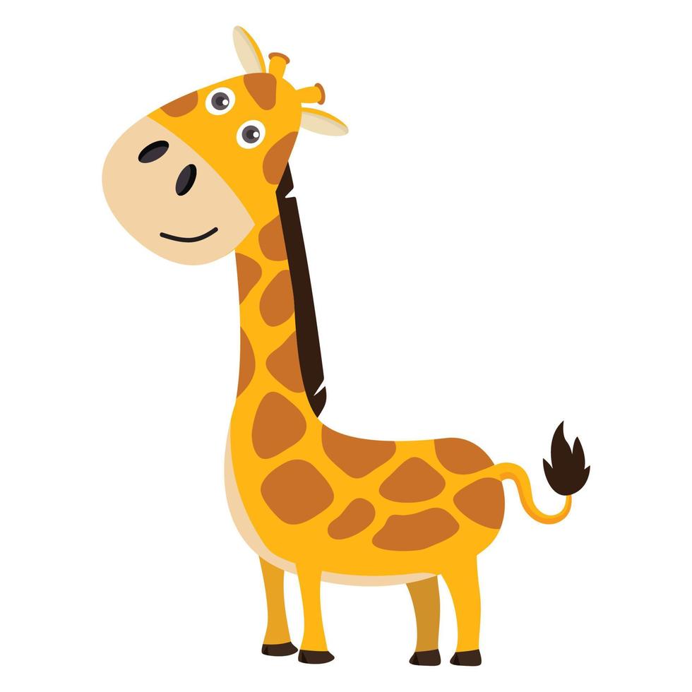 dessin animé de vecteur de personnage girafe mignon