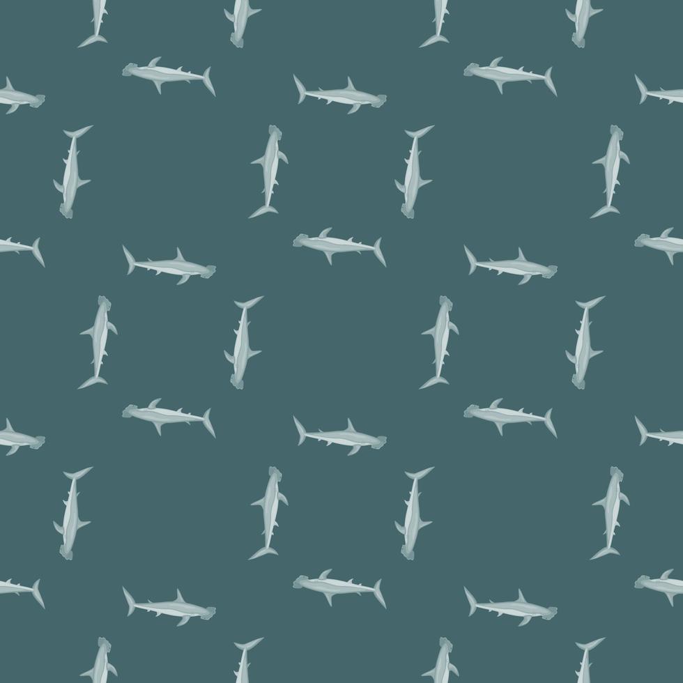 modèle sans couture de requin marteau dans un style scandinave. fond d'animaux marins. illustration vectorielle pour enfants textile drôle. vecteur