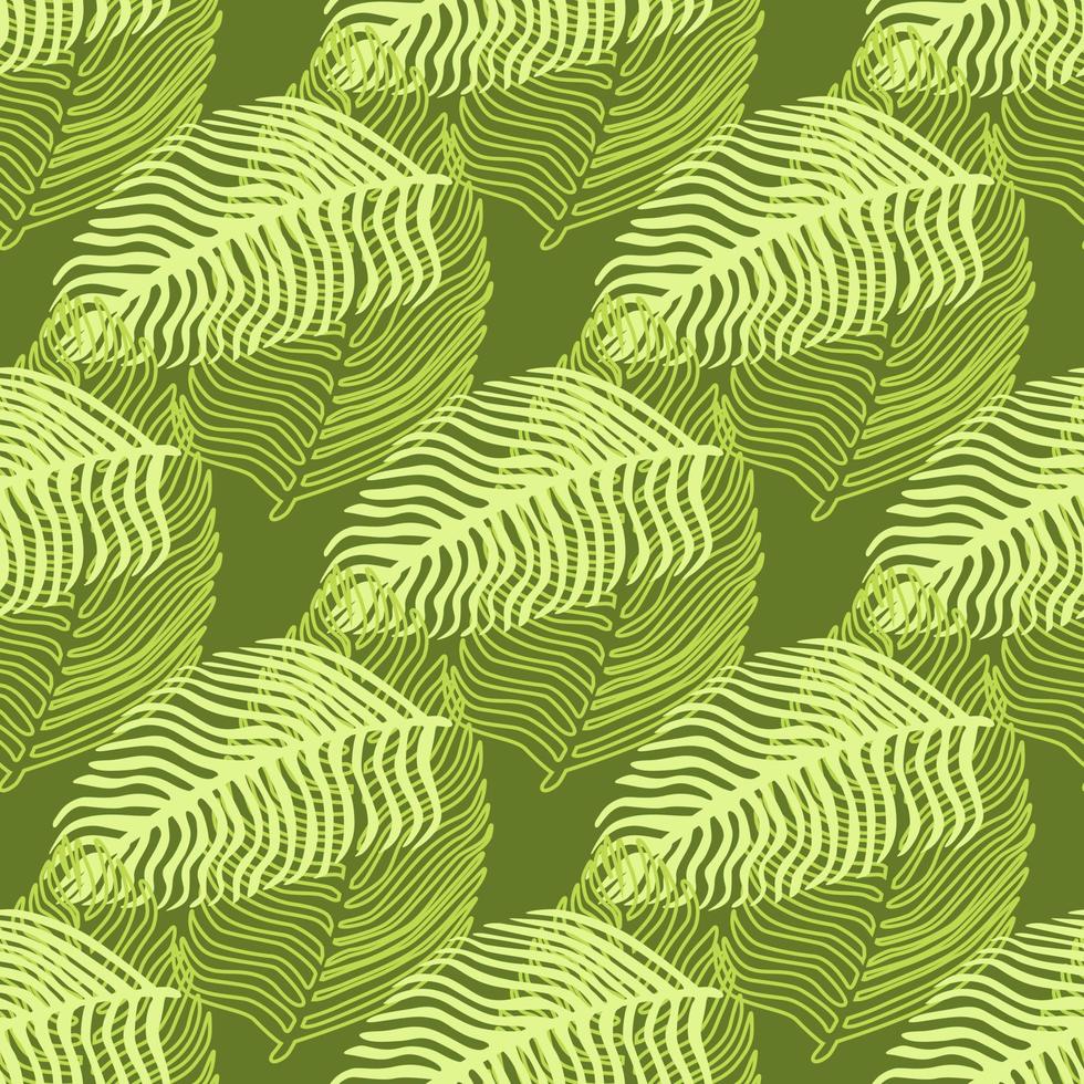 motif harmonieux de feuille de palmier abstrait avec imprimé feuillage dessiné à la main. fond de jungle simple. illustration vectorielle pour les impressions textiles saisonnières. vecteur