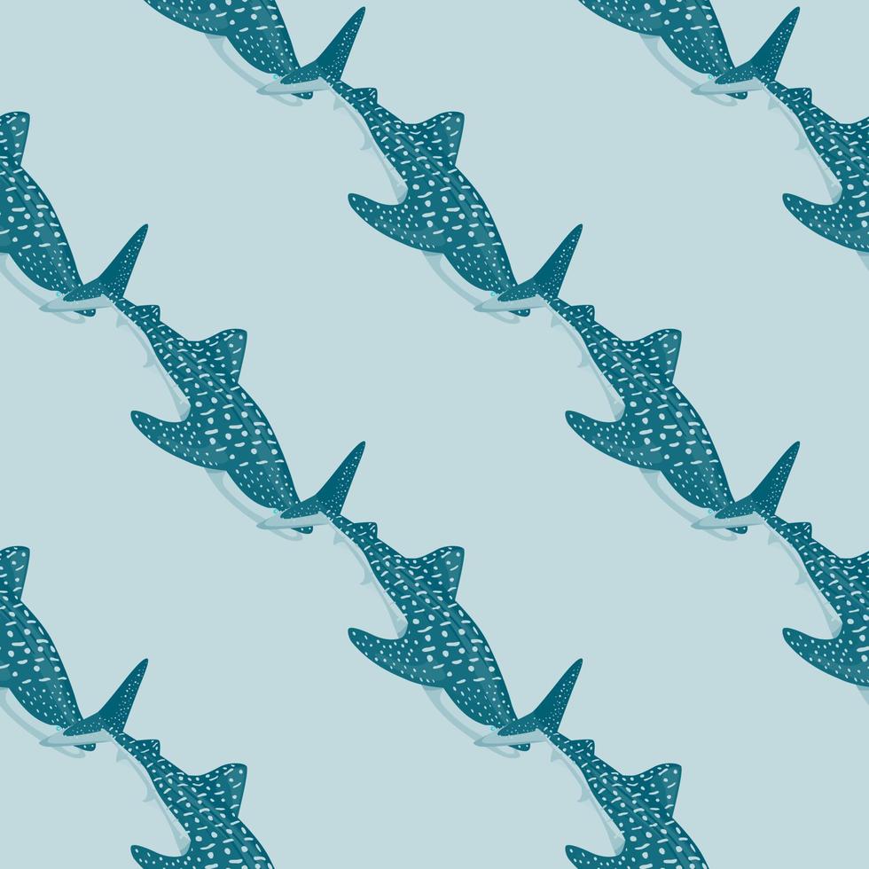 modèle sans couture de requin baleine dans un style scandinave. fond d'animaux marins. illustration vectorielle pour enfants textile drôle. vecteur