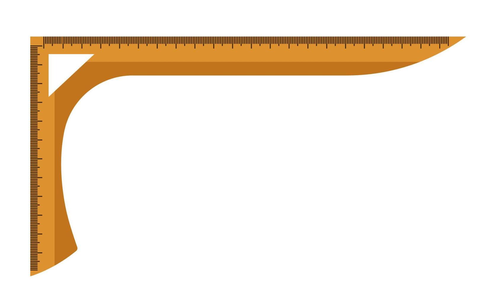 règle triangulaire isolée sur fond blanc. élément géométrique couleur jaune pour l'école, l'université, le travail. vecteur