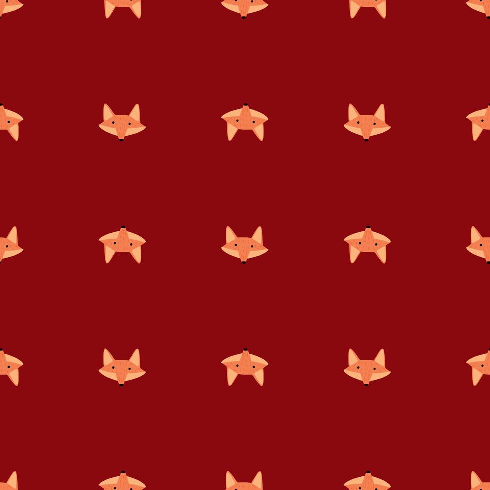 motif de renard sans couture dans un style à main levée. tête d'animaux sur fond coloré. illustration vectorielle pour le textile. vecteur