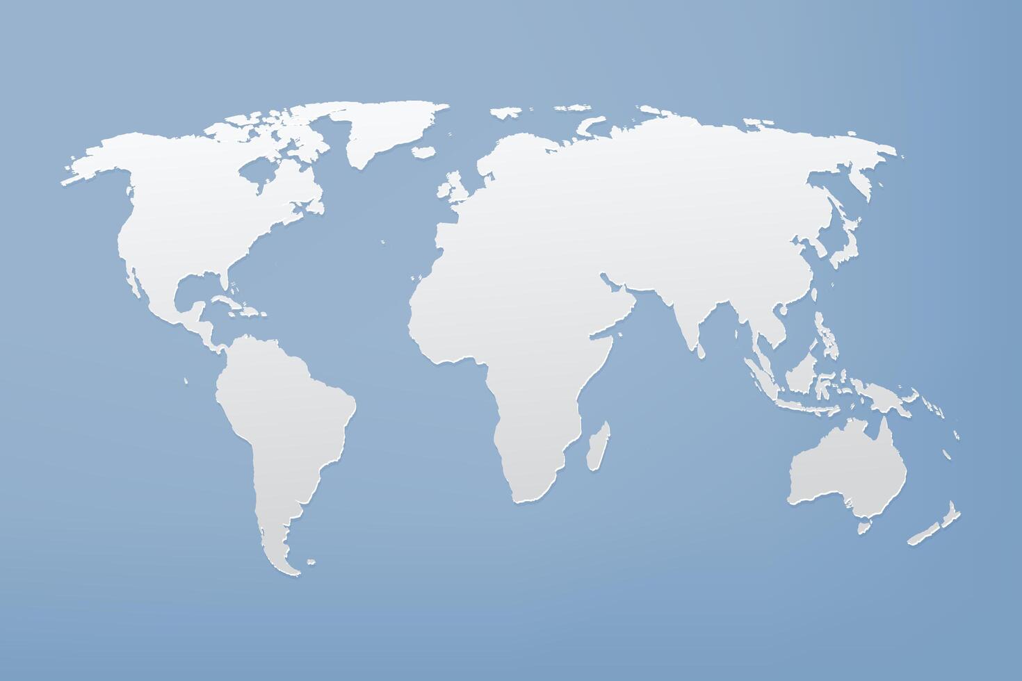 Carte du monde gris sur fond bleu vecteur