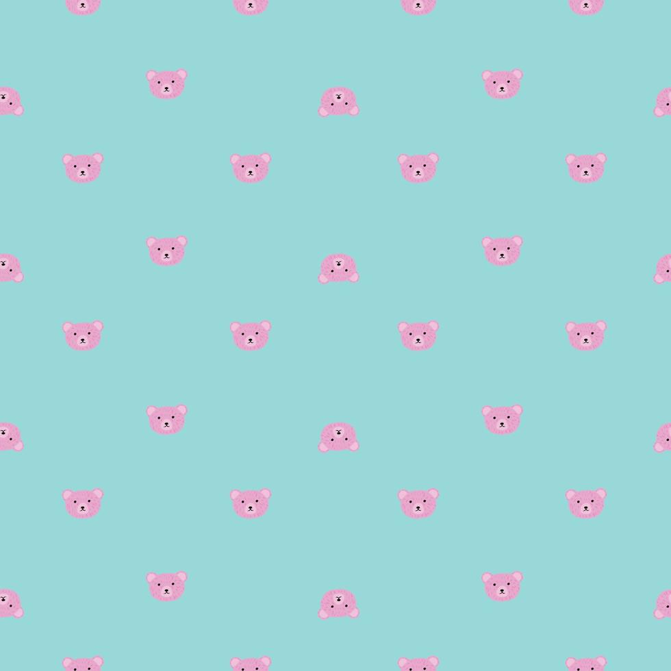 motif d'ours sans couture dans un style à main levée. tête d'animaux sur fond coloré. illustration vectorielle pour le textile. vecteur