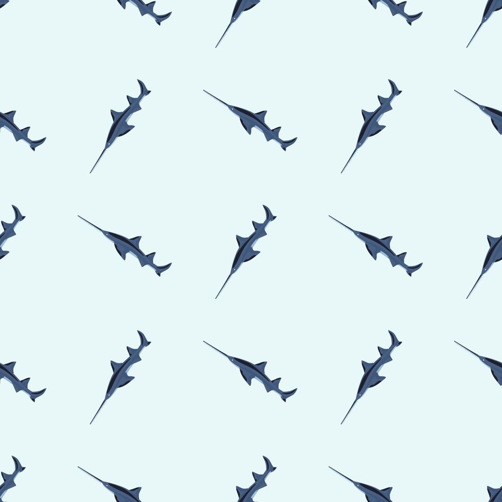 modèle sans couture de requin vu dans un style scandinave. fond d'animaux marins. illustration vectorielle pour enfants textile drôle. vecteur