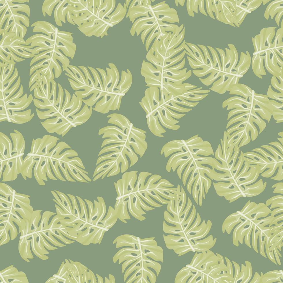 modèle sans couture de feuille de monstera avec imprimé tropical dessiné à la main. fond de nature moderne. illustration vectorielle pour textile saisonnier. vecteur