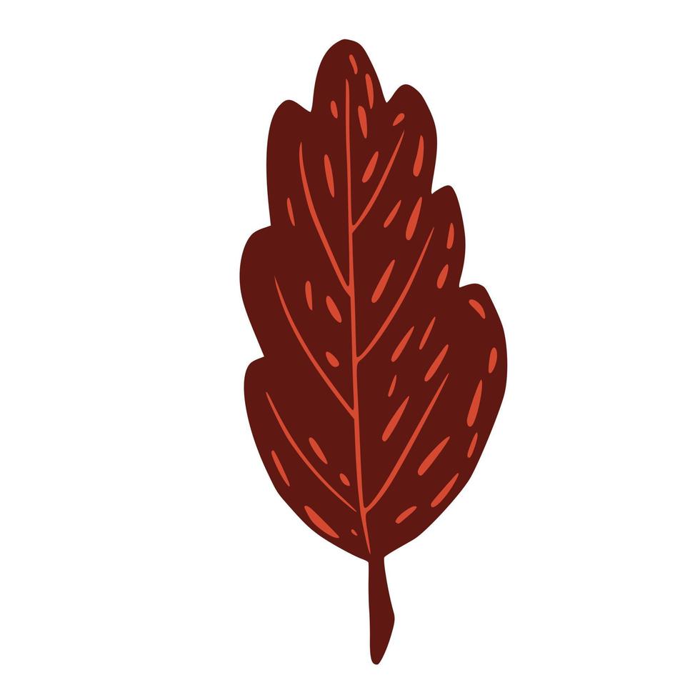 feuillage isolé sur fond blanc. croquis botanique d'automne dessiné à la main dans le style doodle. vecteur