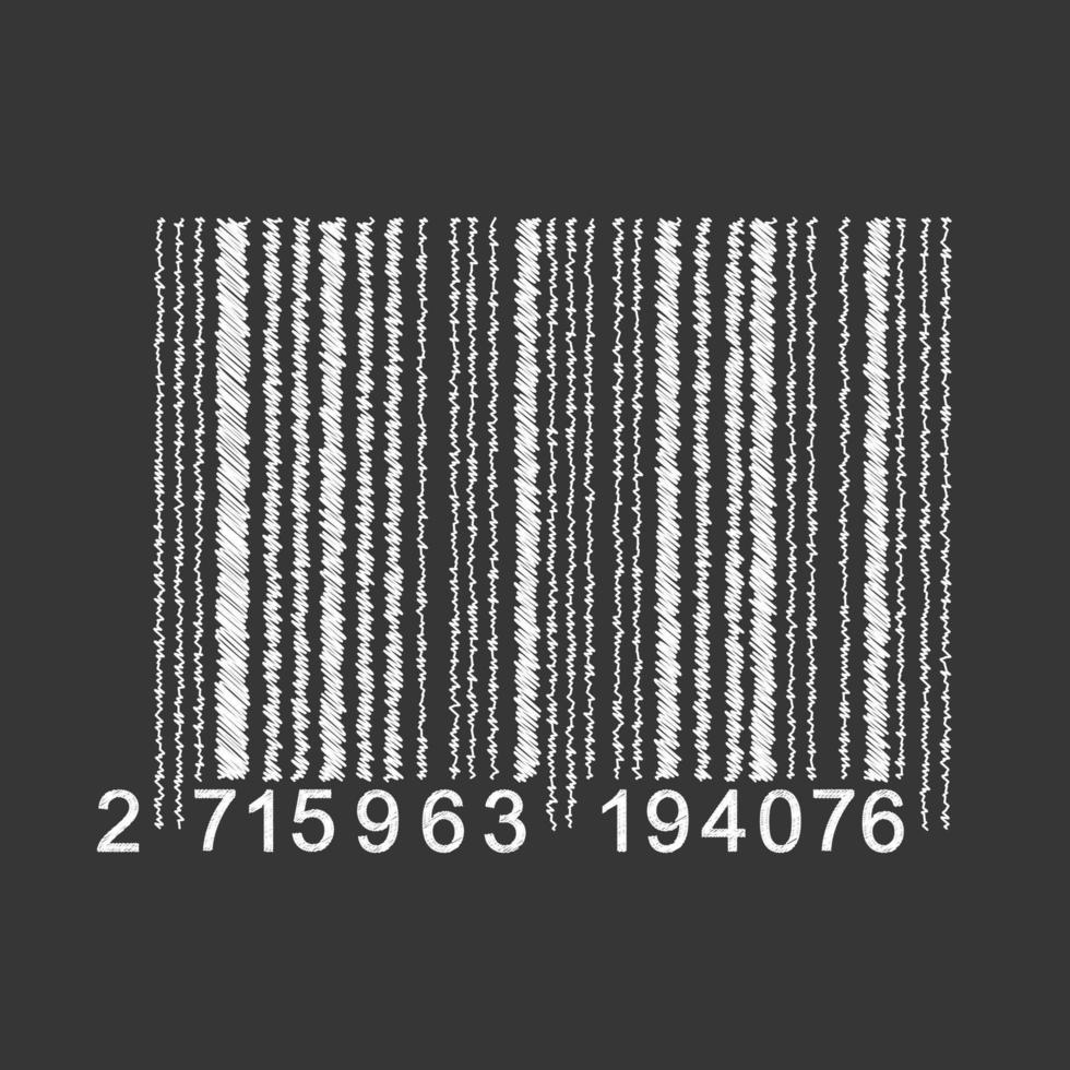 code à barres isolé sur fond gris. code de numérisation de produit universel dans le style doodle. vecteur