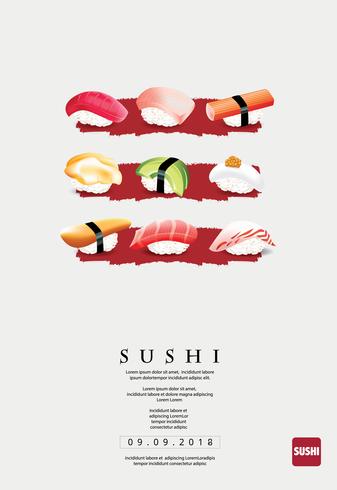 Affiche d&#39;illustration vectorielle Restaurant Sushi vecteur