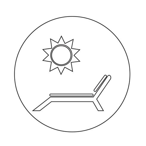 icône de chaise de plage vecteur