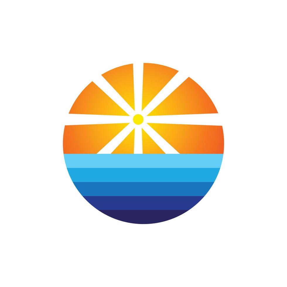 conception de concept moderne de logo de plage vecteur